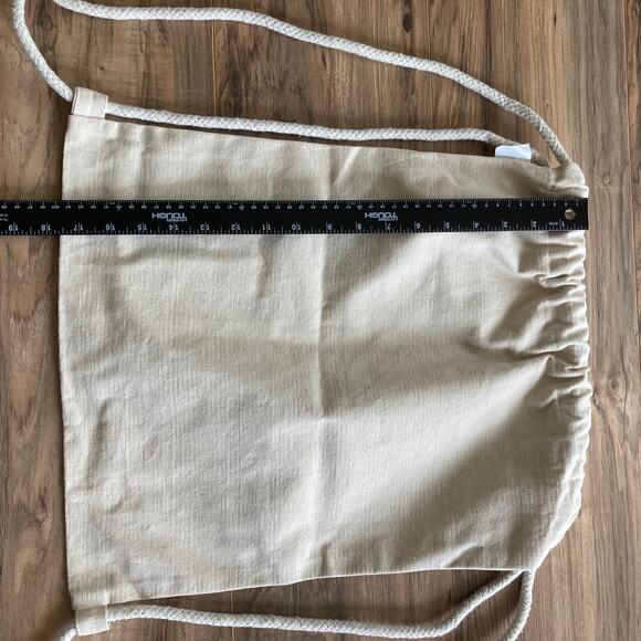 Fisherman Out of Ireland Canvas Backpack Tote Cream Organic Cotton Rope Straps - Picture 5 of 6